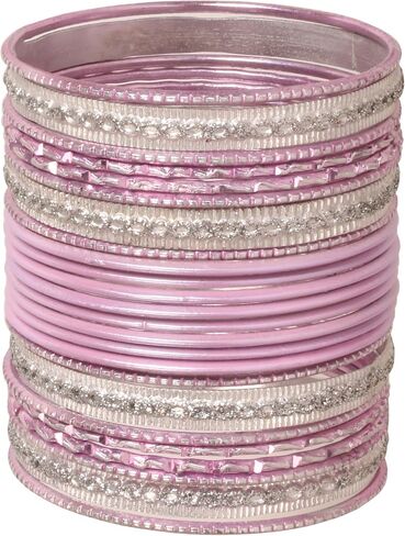 Touchstone Indian bangles for women bollywood desi jewelry chunky texture alloy metal stones multi stacking bangle bracelets chudiyan set bridal wedding guest outfit accessories. in Kuwait