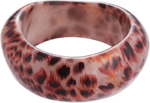 WJR Bohemian Exaggerated Irregular Geometric Acrylic Resin Bangle Bracele Handmade Chunky Zebra Leopard Pattern Round Square Wide Wristband Bracelet for Women in Saudi Arabia