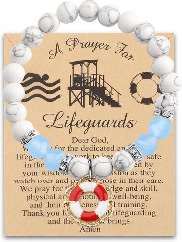 WSNANG Lifeguard Gift Life Ring Charm Bracelet Lifeguard Appreciation Gift Life Preserver Gift Guard Teacher Gift for Woman in Kuwait