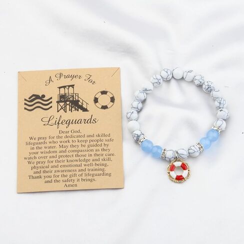 WSNANG Lifeguard Gift Life Ring Charm Bracelet Lifeguard Appreciation Gift Life Preserver Gift Guard Teacher Gift for Woman in Kuwait