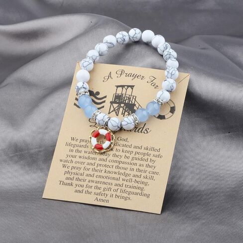 WSNANG Lifeguard Gift Life Ring Charm Bracelet Lifeguard Appreciation Gift Life Preserver Gift Guard Teacher Gift for Woman in Kuwait