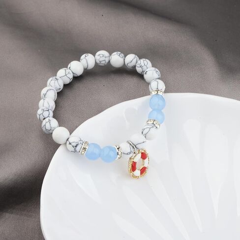 WSNANG Lifeguard Gift Life Ring Charm Bracelet Lifeguard Appreciation Gift Life Preserver Gift Guard Teacher Gift for Woman in Kuwait