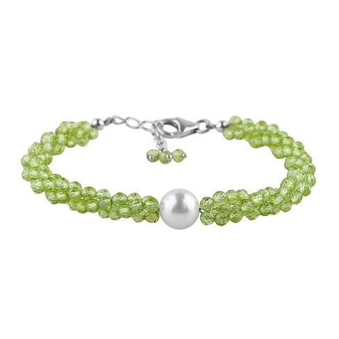 CRYSTALIS Natural Sea Aquamarine Beads Twisted Rope Bracelet with Elegant Pearl, High Grade Gemstones, Chakra Healing Stones, Gift Giving Womens Jewelry, 925 Sterling Silver Bracelet 8 inch in Saudi Arabia