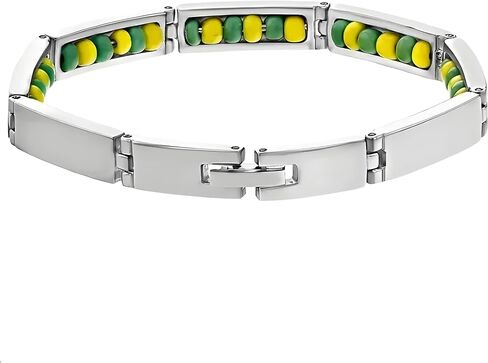Stainless Steel Jewelry Green and Yellow Color Orula Bracelet Mix Beads Unisex Shango Ochun Bangle For Women 3 in Kuwait