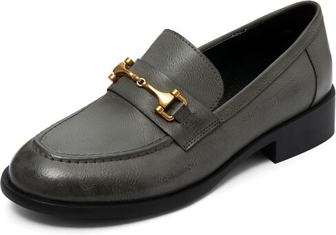Women's Formed Sole Leather Loafers | Comfortable Horsebit Moccasins, Slip-On Flats for Office & Casual Wear in Saudi Arabia
