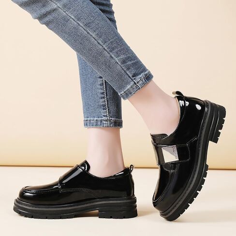 Chunky Loafers for Women Penny Platform Loafers Slip-ons Round Toe Comfortable Luxury Business Office Dress Breathable Non-Slip Ladies Casual Shoes Heeled Work Shoes in Saudi Arabia
