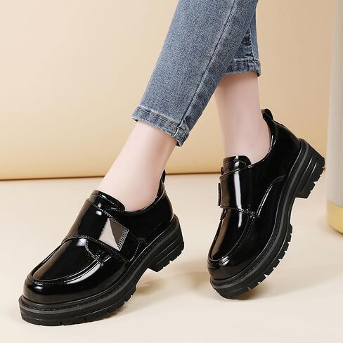 Chunky Loafers for Women Penny Platform Loafers Slip-ons Round Toe Comfortable Luxury Business Office Dress Breathable Non-Slip Ladies Casual Shoes Heeled Work Shoes in Saudi Arabia