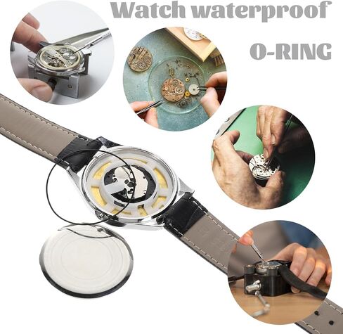 O Ring Watch Gasket, 27 Pcs 0.7/0.8 mm Waterproof Rubber Seal Washers Watch Sealing Ring Watch Repair Tools for Watches Back Cover in Kuwait