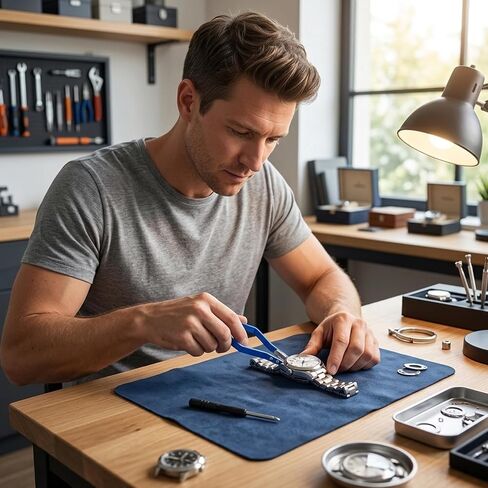 2pcs Watch Band Tool Set, Spring Bar Tool, Watch Tweezers, Professional Repair Kit for Maintenance and Band Replacement, Blue in Saudi Arabia