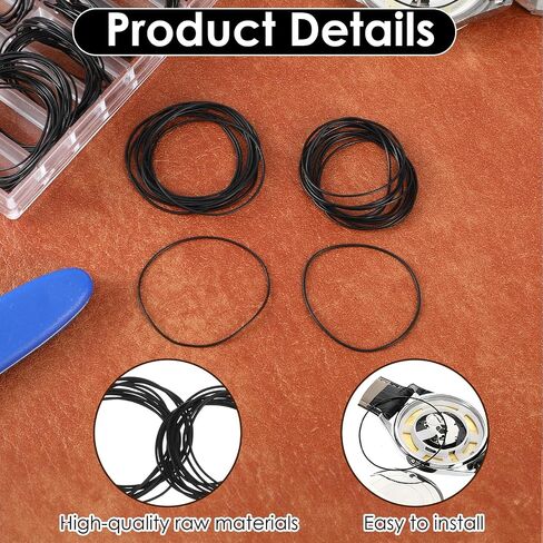 cobee 210 Pcs O Ring Watch Gasket, 18 Size Rubber Seal Gaskets 0.5/0.6mm Thickness O Ring Watches Backs Cover Watches Sealing Rings for Watch Repair Replacement in Kuwait