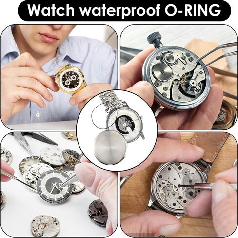 cobee 210 Pcs O Ring Watch Gasket, 18 Size Rubber Seal Gaskets 0.5/0.6mm Thickness O Ring Watches Backs Cover Watches Sealing Rings for Watch Repair Replacement in Kuwait