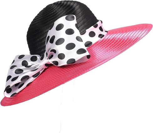 F FADVES Women's Dress Hats Wide Brimmed Hat Big Bowknot Church Hats for Women Fedora Fashionable Beach Bowler Cap in Saudi Arabia
