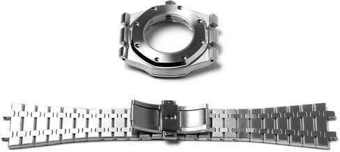 41mm Stainless Steel Watch Case Watch Strap Band Skin Cover for NH35/NH36/4R36 Movement (Watch Case Kit + Watch Band) in Kuwait