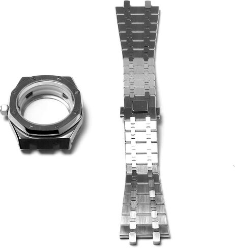 41mm Stainless Steel Watch Case Watch Strap Band Skin Cover for NH35/NH36/4R36 Movement (Watch Case Kit + Watch Band) in Kuwait