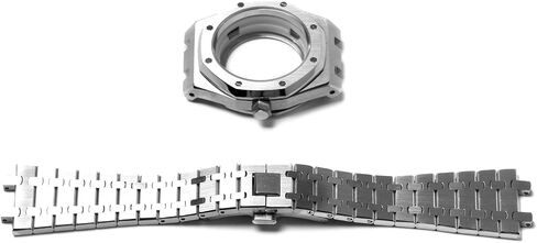 41mm Stainless Steel Watch Case Watch Strap Band Skin Cover for NH35/NH36/4R36 Movement (Watch Case Kit + Watch Band) in Kuwait