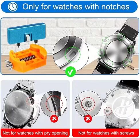 Watch Battery Replacement Tool Kit, Back Remover with Holder, Case Opener Set for Grooved Watches in Saudi Arabia