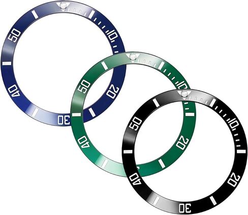 Ceramic Bezel Insert Replacement For Rolex Submariner 16800-81 116610 16800 114060 116613 116618 37.6 * 30.7mm 3pcs (Black+Blue+Green) in Kuwait