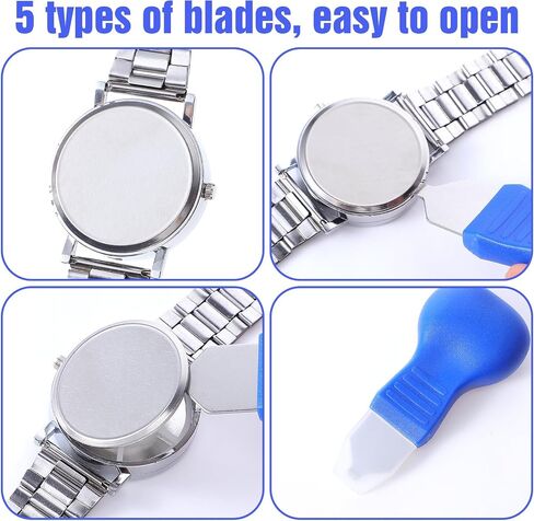 8 Pcs Watch Opener Tool, Watch Back Removal Tool Watches Battery Replacement Tools with 7 Types of Pry Tools and Anti-Static Tweezers for Watches Repair in Kuwait