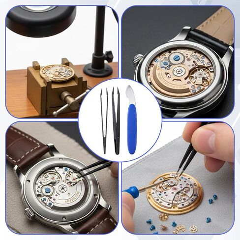 8 Pcs Watch Opener Tool, Watch Back Removal Tool Watches Battery Replacement Tools with 7 Types of Pry Tools and Anti-Static Tweezers for Watches Repair in Kuwait