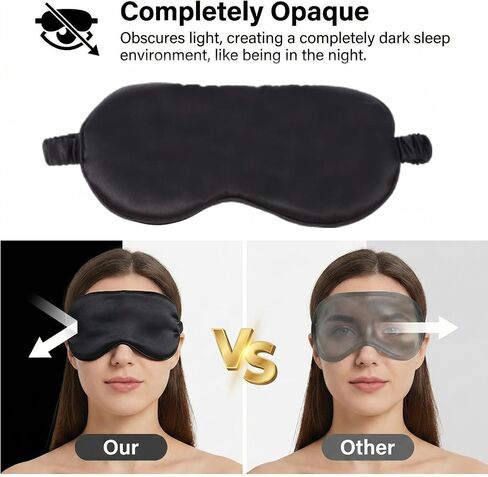 3 Pcs Silk Sleep Mask, Smooth Soft Satin Eye Covers, Sleeping Eye Mask, Elastic Blackout Sleep Mask & Blindfold for Full Night's Sleep,Travel and Nap (Dark Green) in Kuwait