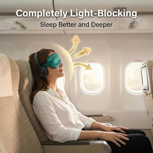 3 Pcs Silk Sleep Mask, Smooth Soft Satin Eye Covers, Sleeping Eye Mask, Elastic Blackout Sleep Mask & Blindfold for Full Night's Sleep,Travel and Nap (Dark Green) in Kuwait