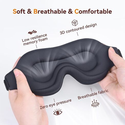 Sleep Eye Mask, EVA BELLE Sleep Mask Sleeping Eye Mask for Men Women (Black(01)) in Saudi Arabia