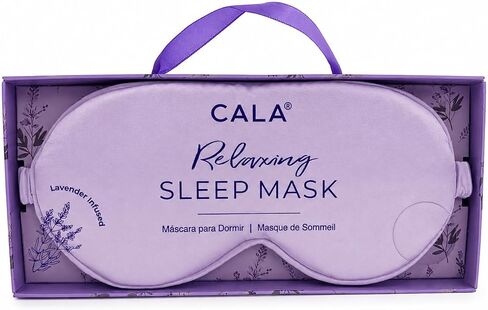 Cala Lavender Infused Relaxing Silk Sleep Mask, Soft Breathable Eye Mask for Sleeping, 100% Light Blocking Night Blindfold Eye Cover with Adjustable Strap for Men, Women, Nap, Travel in Saudi Arabia