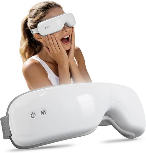 Pinailon Eye Massager with Heat, Massaging Eye Mask with Heating & Music, Facial Massager,Relaxing Eye Care Headache Massager Equipment for Migraines Relax Eyeris for Her Him in Saudi Arabia