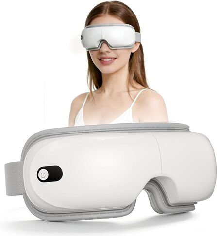 Pinailon Eye Massager with Heat, Massaging Eye Mask with Heating & Music, Facial Massager,Relaxing Eye Care Headache Massager Equipment for Migraines Relax Eyeris for Her Him in Kuwait