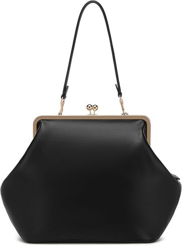 Dreubea Womens Large Minimalist Leather Evening Bag, Shoulder & Underarm Top Handle Clutch Purse in Saudi Arabia