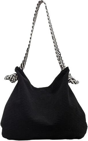 Casual Corduroy Shoulder Bag, Minimalist Solid Color Handbag, in Kuwait