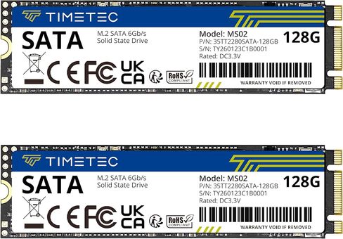 Timetec 128GBx10 (10 Pack) SSD 3D NAND SATA III 6Gb/s M.2 2280 NGFF 64TBW Read Speed Up to 550MB/s SLC Cache Performance Boost Internal Solid State Drive for PC Computer Laptop and Desktop in Kuwait