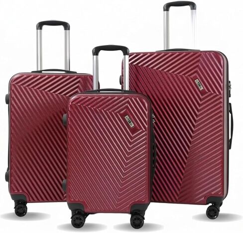 Hardshell Luggage Set, 3-Piece (20" 24" 28") Lightweight Spinner Suitcases set with TSA Lock, PC ABS Hardside TSA Luggage 3 Piece Set (Cherry Red) in Saudi Arabia