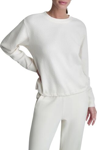 DKNY Women's Jacquard Knit Long Sleeve Crewneck Pullover in Kuwait