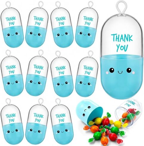 Qunclay 12 Pcs Thank You Nurse Appreciation Gifts Bulk, Cute Pill Shaped Candy Jar Containers, Funny Pharmacy Cna Rn Lpn Pharmacist Nurse Graduation Gifts for Office Desk Party Favors in Kuwait