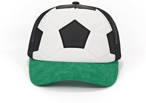 ooohyeah Funny 3D Soccer Ball Trucker Hat Adjustable Fit for Men & Women, Novelty Structured Snapback Mesh Cap, One Size in Kuwait