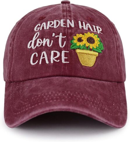 Garden Hair Don't Care Hat, Funny Adjustable Cotton Gardening Embroidered Baseball Cap in Saudi Arabia