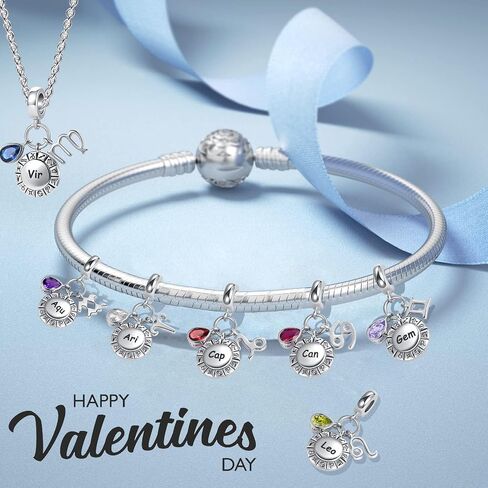 Gemini Zodiac Sign Teardrop Birthstone Birthday Charm Constellation Bead for Pandora Bracelet (Aut-167_Gem) in Saudi Arabia