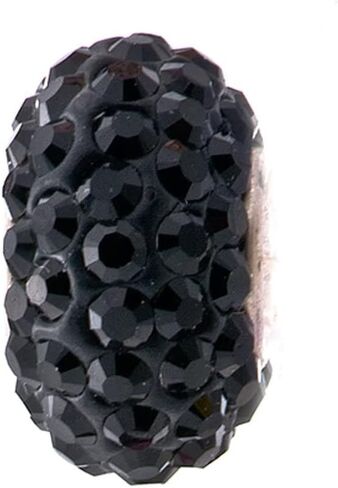 925 Sterling Silver Black Simulated Birthstone Charms Synthetic Crystal Bead For Bracelets in Kuwait