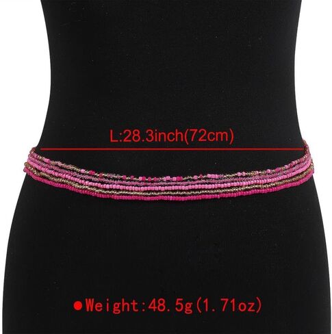 Plus Size Adjustable African Waist Beads Layered Belly Chain for Women in Kuwait