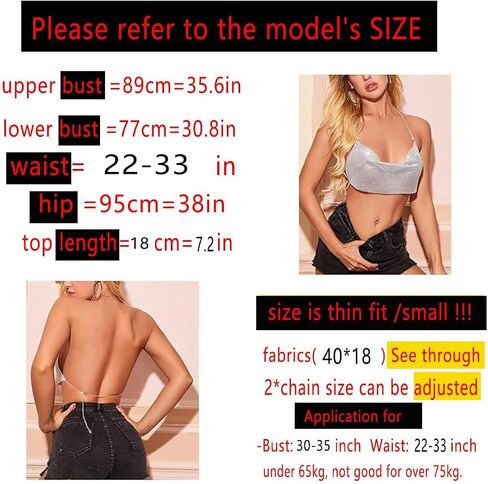 Women Shiny Metal Sequin Crop Top Sexy Halter Tank Top Camisole for Party Clubwear V-Neck Party Wear 40 * 18 (Sliver bra) in Saudi Arabia