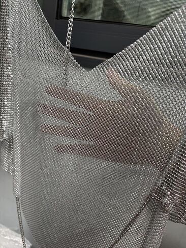 Women Shiny Metal Sequin Crop Top Sexy Halter Tank Top Camisole for Party Clubwear V-Neck Party Wear 40 * 18 (Sliver bra) in Saudi Arabia