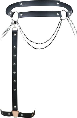 Punk Adjustable Chest Chain for Women- Gothic Faux Leather Chest Harness & Waist Body Chain Bra Belt for Women in Kuwait