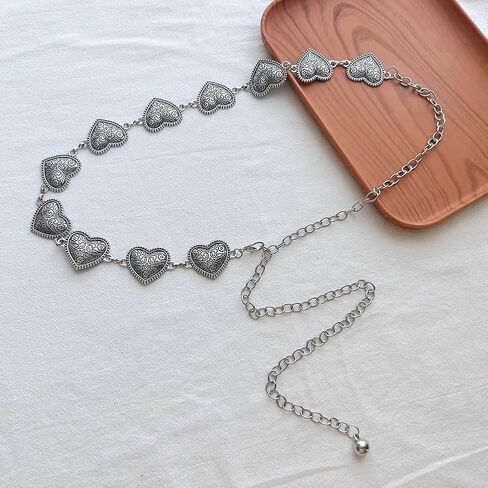 Butterfly Waist Chain Belt For Women'S Adjustable Silver Metal Heart Link Belt Y2k Boho Body Chain For Dresses Skirts Jeans in Kuwait
