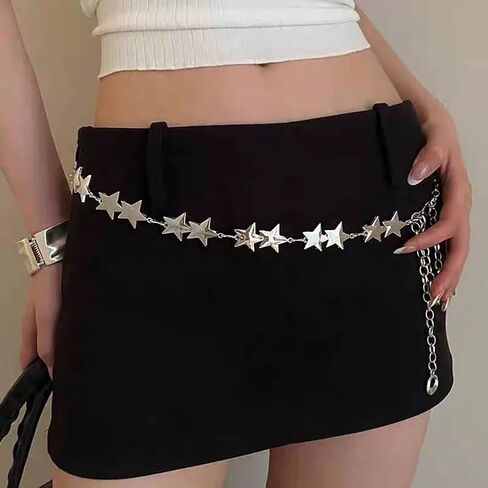 Butterfly Waist Chain Belt For Women'S Adjustable Silver Metal Heart Link Belt Y2k Boho Body Chain For Dresses Skirts Jeans in Kuwait