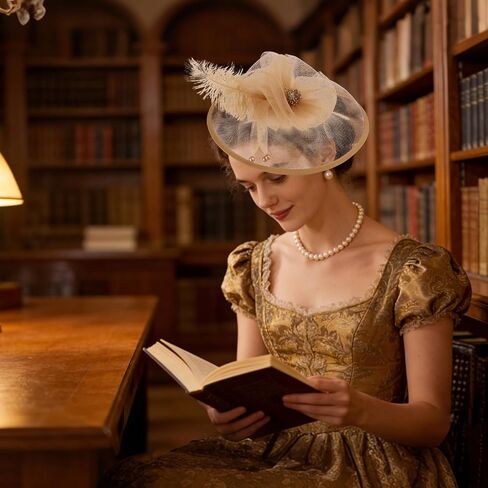 Fascinators Hats for Women Tea Party Hats for Women Hat for Tea Party Headpiece Weding Headwear Gold in Saudi Arabia