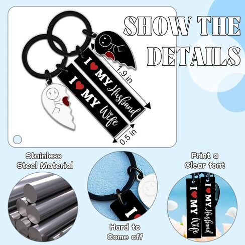 Wife and Husband I Love My Wife I Love My Husband Matching Keychains for Couples Stuff Keychains Mr and Mrs Gifts Hubby and Wifey Gifts Christmas Anniversary Birthday Valentines Gift in Kuwait