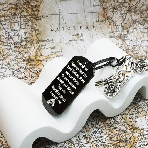Motorcycle Keychain Gifts for Men Women Black Motor Cycle Accessories for Riders Bikers Motorcycle Riders Men Motorcycling Event Training Valentine's Day Birthday Christmas Stuff Present in Kuwait