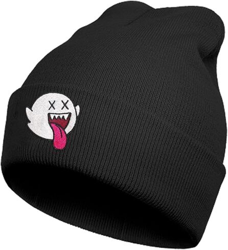 Halloween Novelty Ghost Beanie for Men Women, Funny Cute Cool Winter Skull Knit Hat in Saudi Arabia