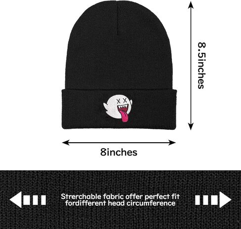 Halloween Novelty Ghost Beanie for Men Women, Funny Cute Cool Winter Skull Knit Hat in Saudi Arabia